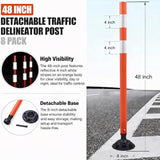 Flexible Surface Mount Delineator Post - Durable Traffic Safety Post for Parking Lots, Construction Zones, and Roadway Marking - Easy to Install, High Visibility, Impact-Resistant