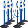 6-Pack Chain Stachion Post with Heavy Rubber or Water Filled Base - front view