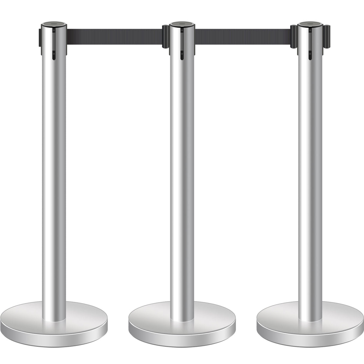 Stainless Steel Retractable Stanchion with 10 ft Black Belt