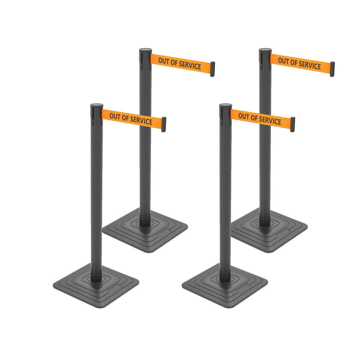 10ft Retractable Belt Stanchion Barrier - top-down view