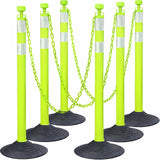 6-Pack Chain Stachion Post with Heavy Rubber or Water Filled Base - side angle