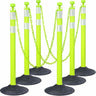 6-Pack Chain Stachion Post with Heavy Rubber or Water Filled Base - side angle