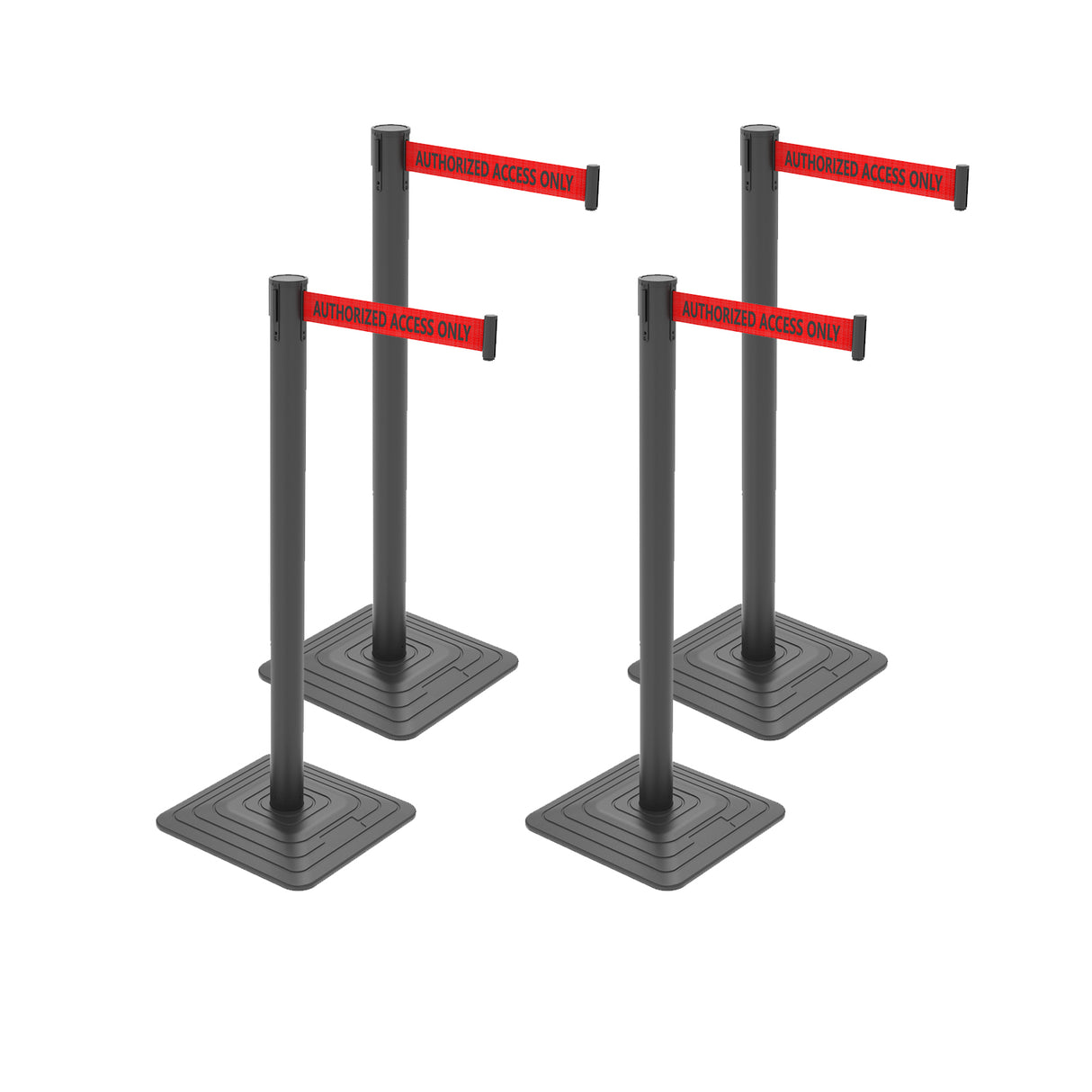 10ft Retractable Belt Stanchion Barrier - full setup