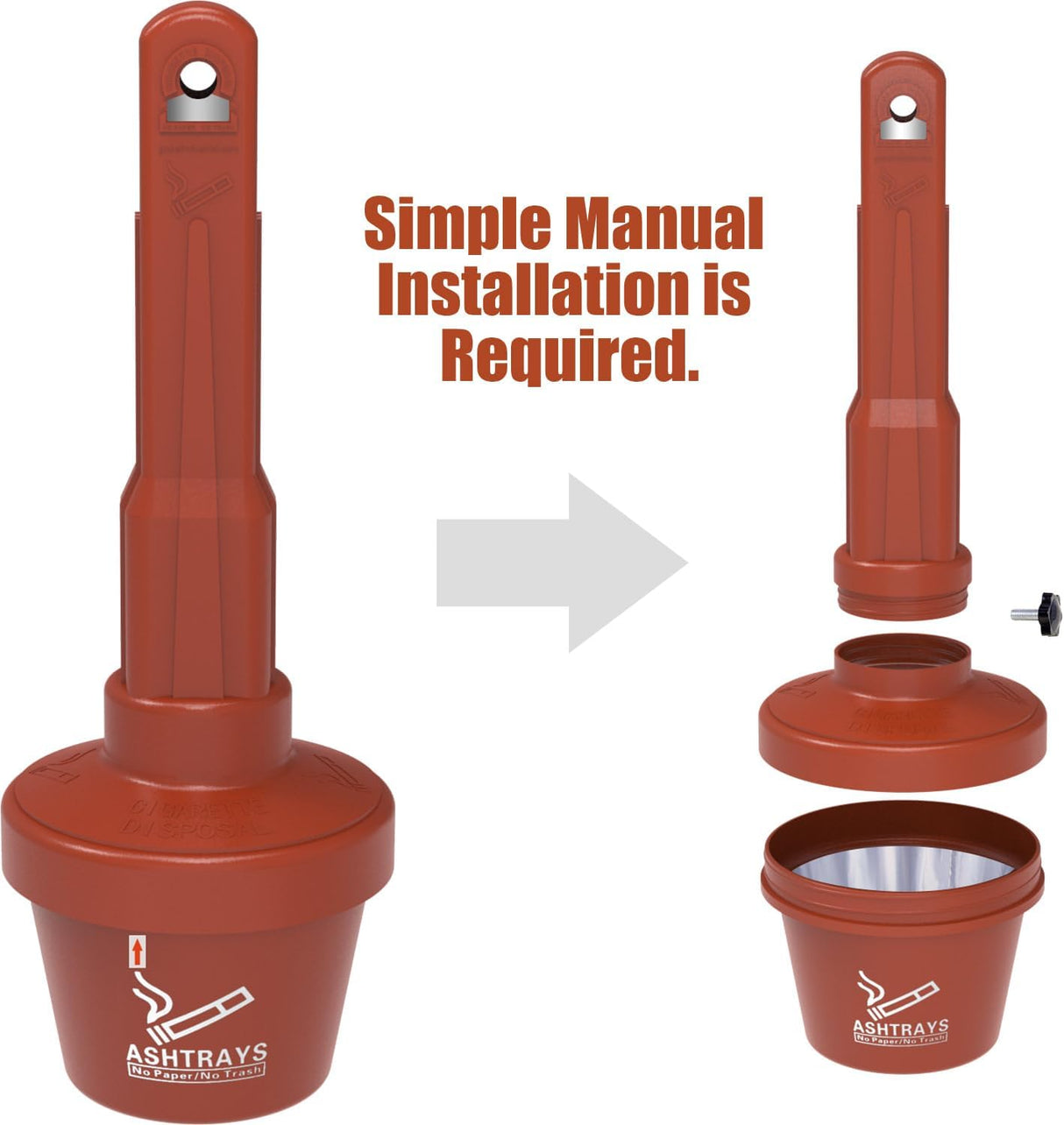 Outdoor AshTray Cigarette Butt Receptacle Disposal