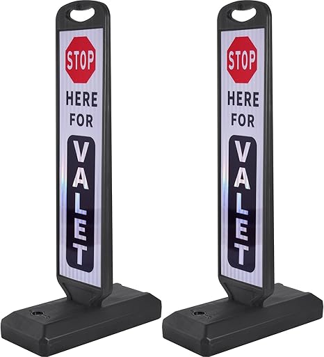 Vertical Panel with Pedestrian Cross Sign,Valet Parking,No Parking,ADA Sign - comparison view