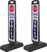Vertical Panel with Pedestrian Cross Sign,Valet Parking,No Parking,ADA Sign - comparison view