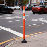 Flexible Surface Mount Delineator Post - Durable Traffic Safety Post for Parking Lots, Construction Zones, and Roadway Marking - Easy to Install, High Visibility, Impact-Resistant
