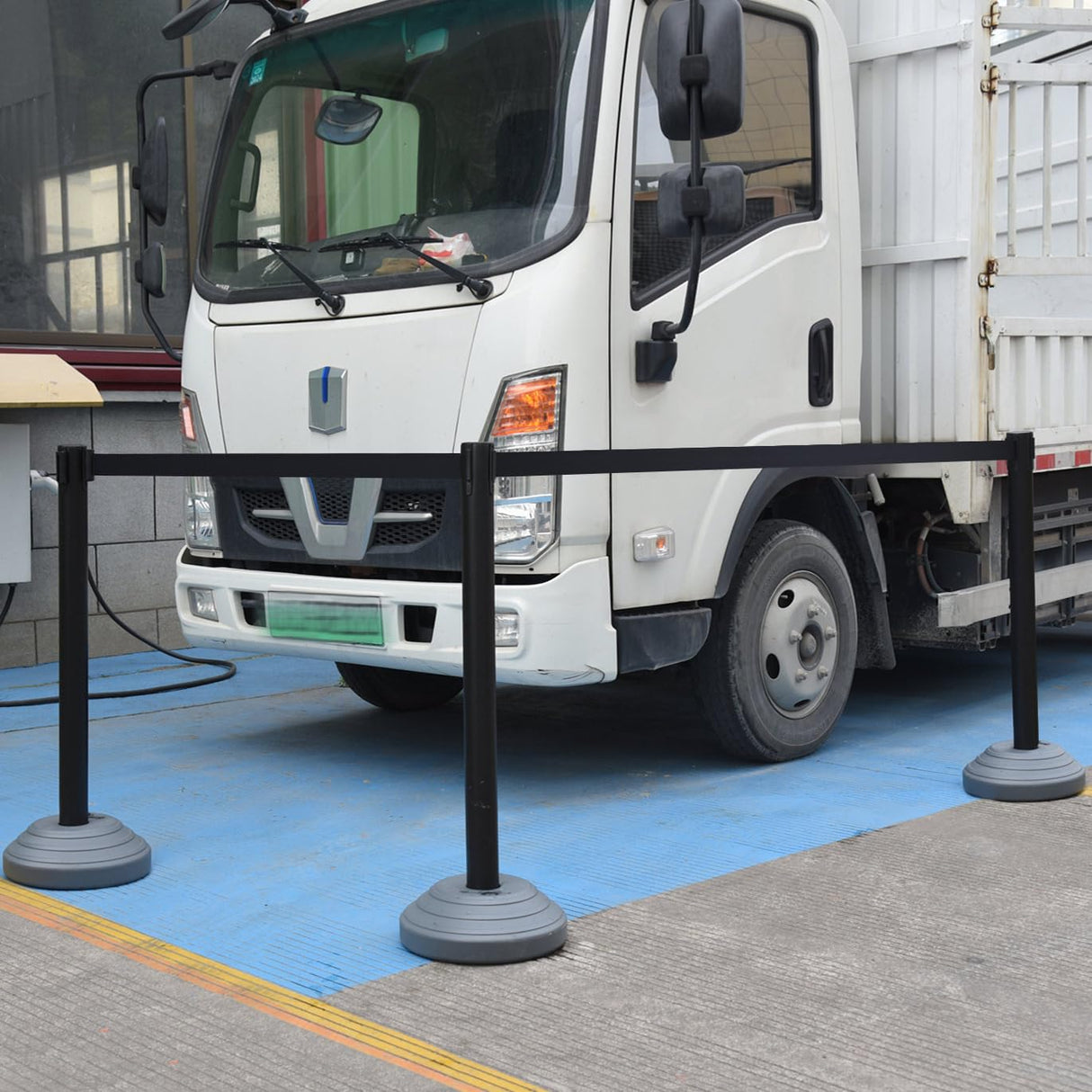 Plastic Retractable Stanchion with 10 ft Black Belt