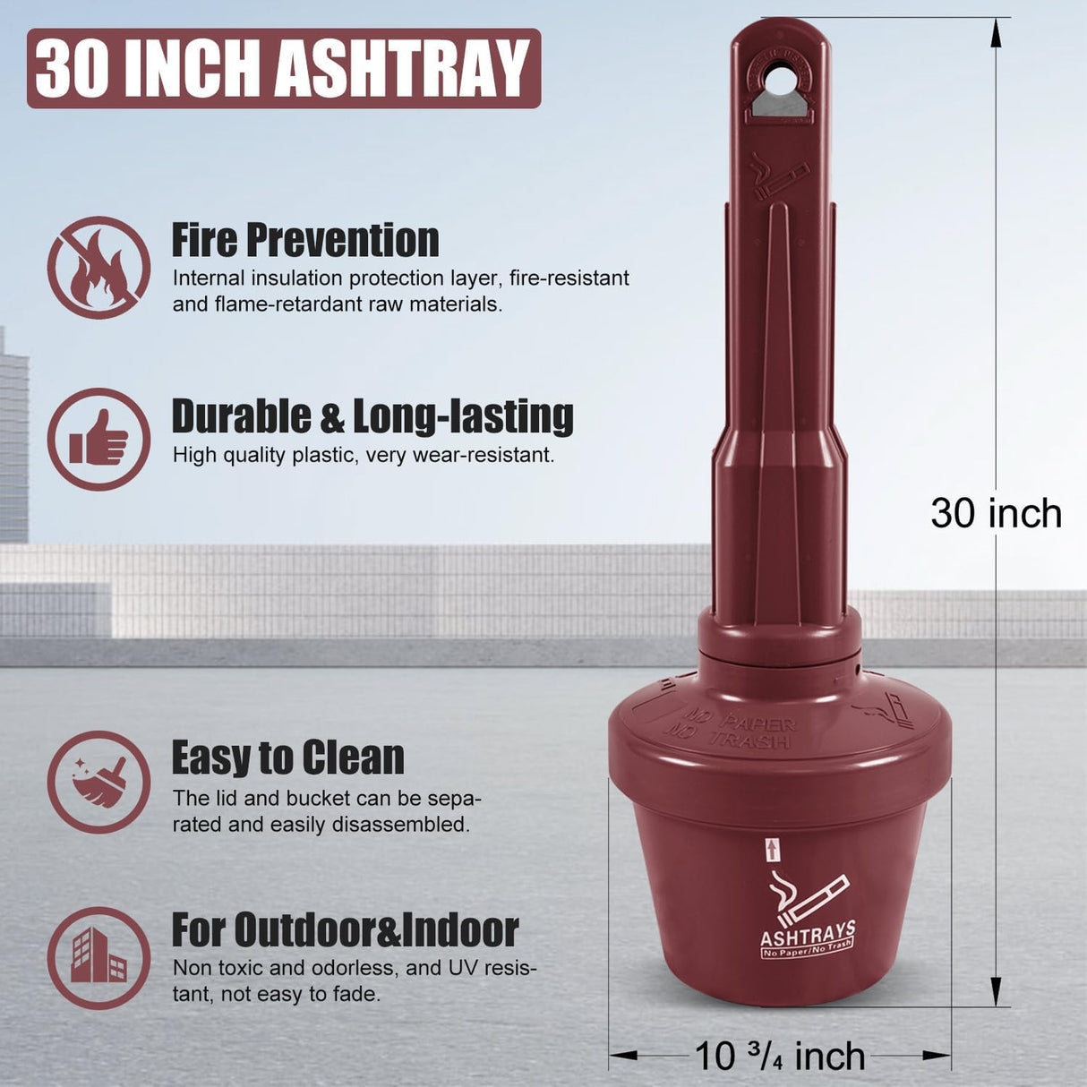 Outdoor AshTray Cigarette Butt Receptacle Disposal