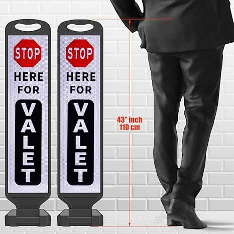 Valet Parking Sign with Water Filled Base