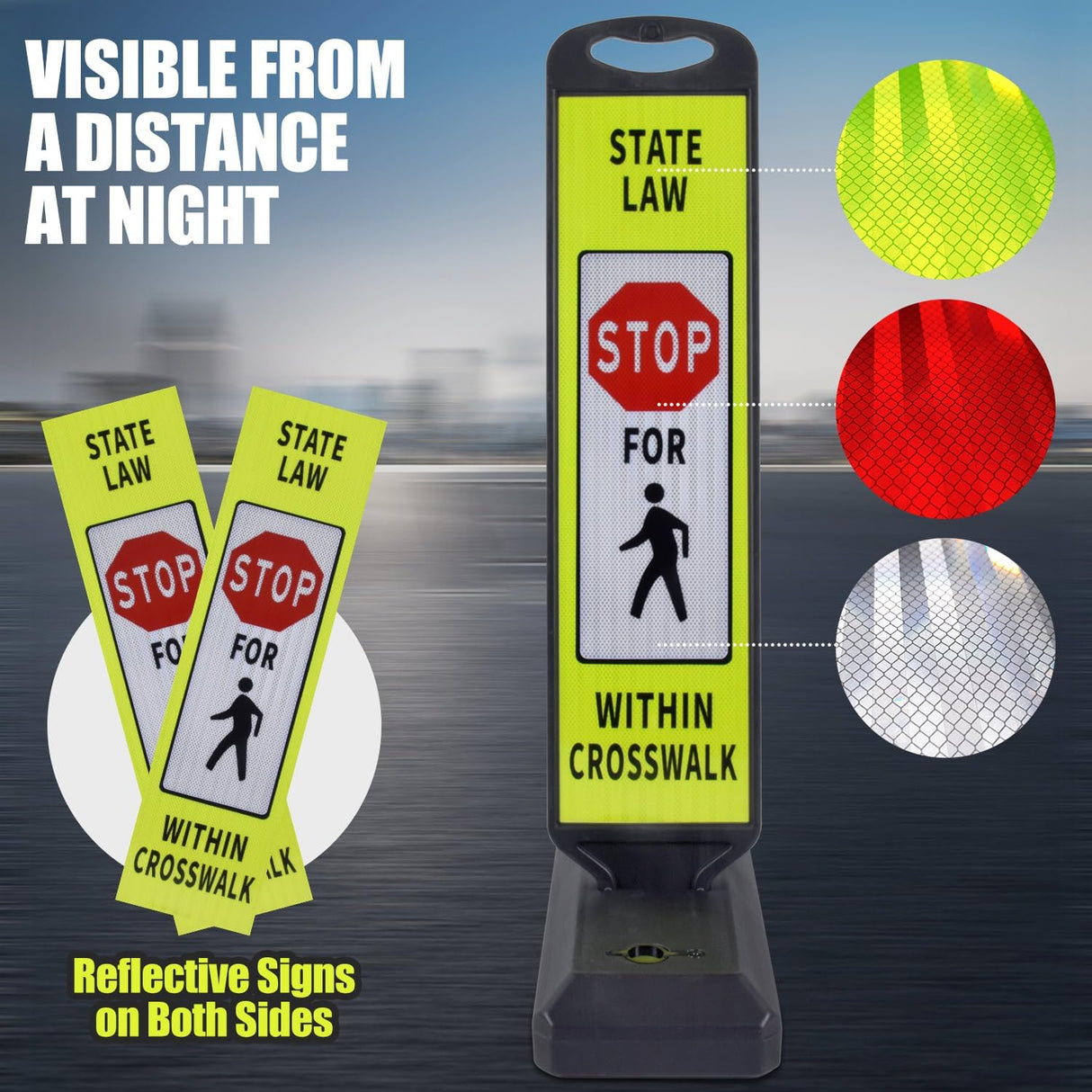 Double Sided Pedestrian Crosswalk Sign