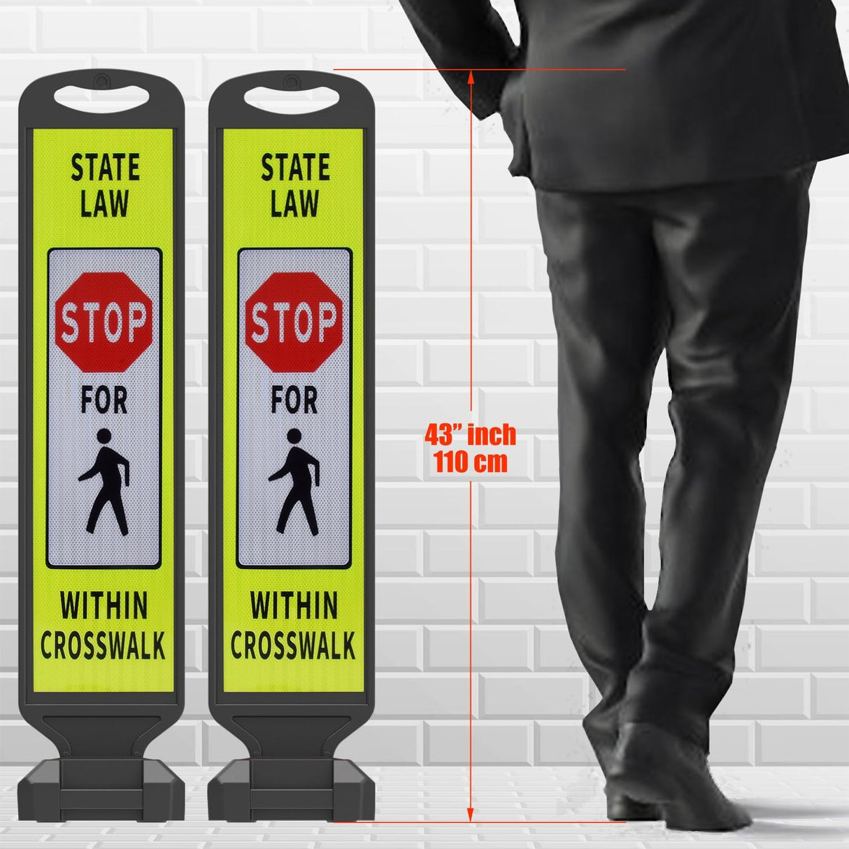 Double Sided Pedestrian Crosswalk Sign