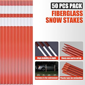 48Inch Fiberglass Snow Stakes
