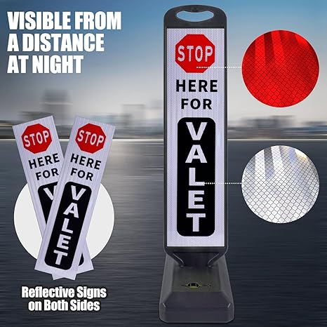 Valet Parking Sign with Water Filled Base