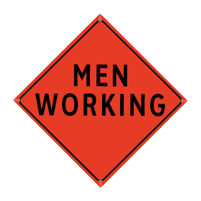 36" Reflective Orange Vinyl Roll-Up Sign