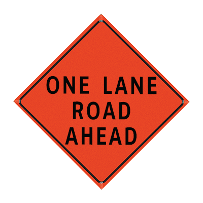 36" Reflective Orange Vinyl Roll-Up Sign