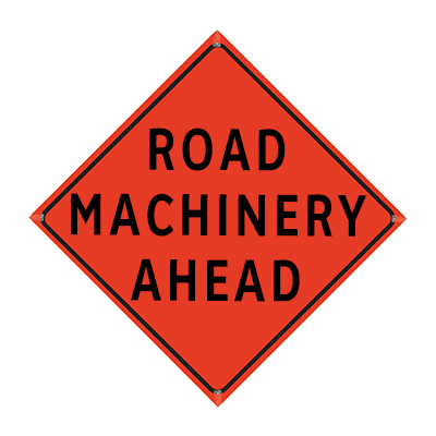 36" Reflective Orange Vinyl Roll-Up Sign