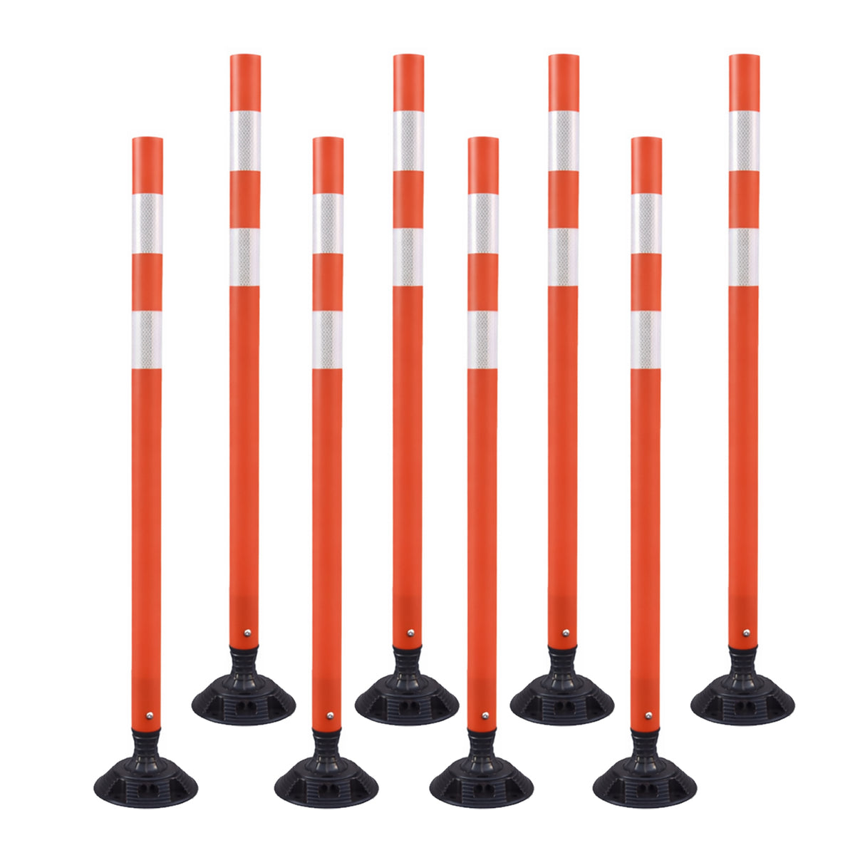 Flexible Surface Mount Delineator Post - Durable Traffic Safety Post for Parking Lots, Construction Zones, and Roadway Marking - Easy to Install, High Visibility, Impact-Resistant