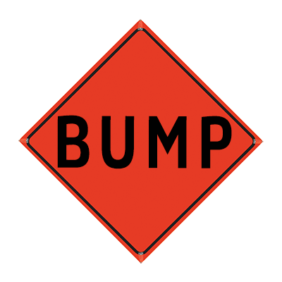 48" Reflective Orange Vinyl Roll-Up Sign