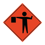 48" Reflective Orange Vinyl Roll-Up Sign