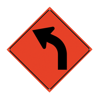 48" Reflective Orange Vinyl Roll-Up Sign