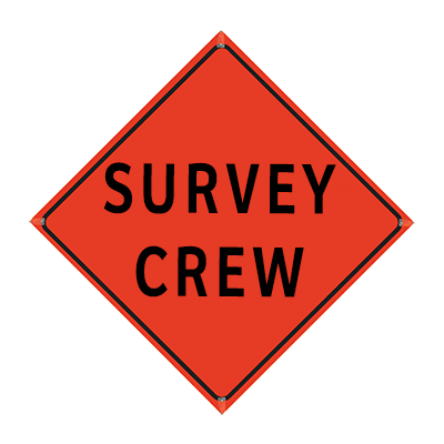 48" Reflective Orange Vinyl Roll-Up Sign