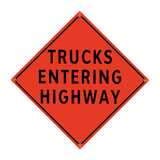 48" Reflective Orange Vinyl Roll-Up Sign