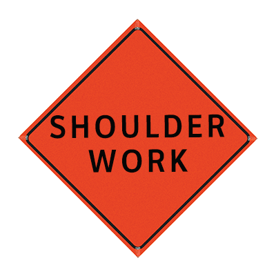 48" Reflective Orange Vinyl Roll-Up Sign