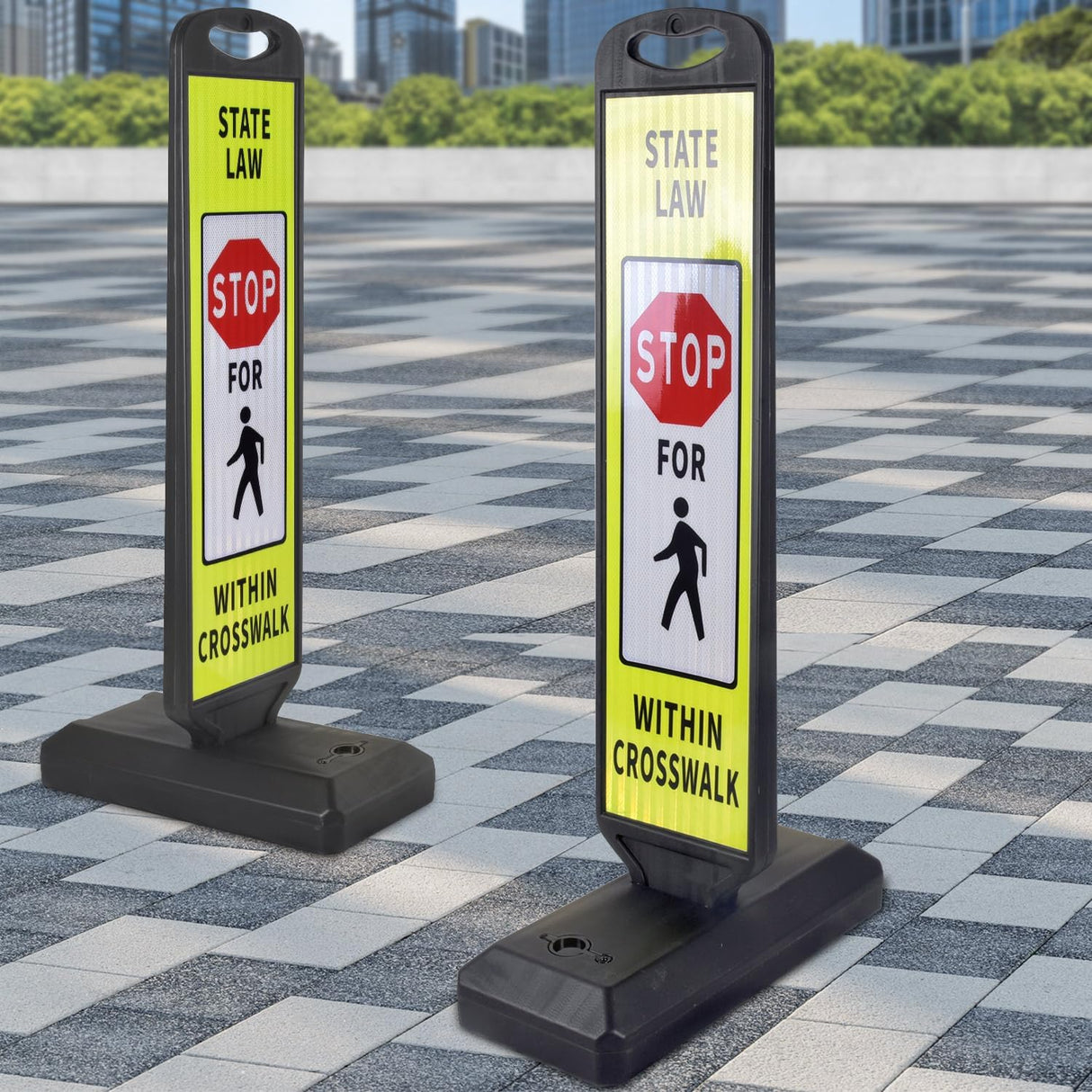 Double Sided Pedestrian Crosswalk Sign