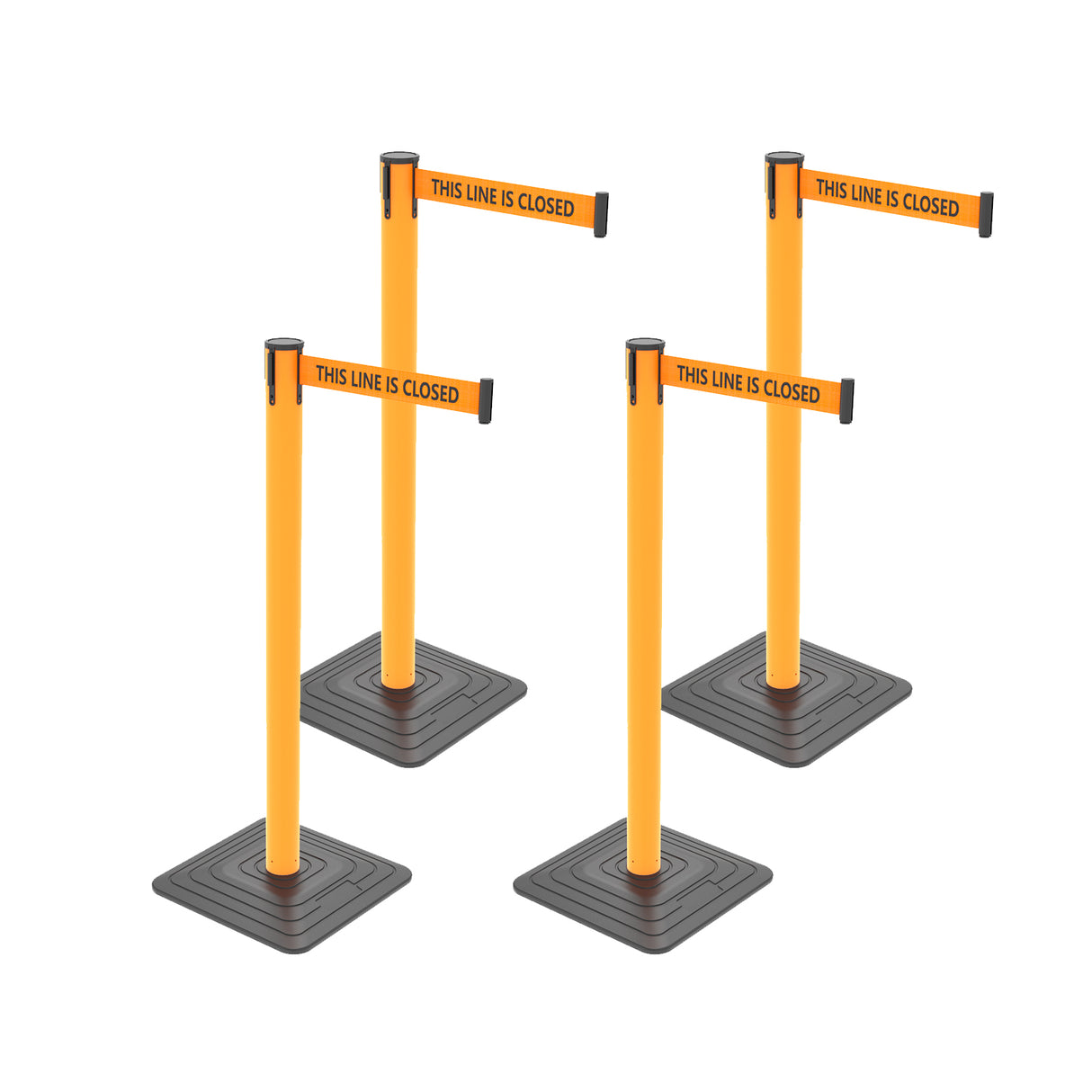 10ft Retractable Belt Stanchion Barrier - front view