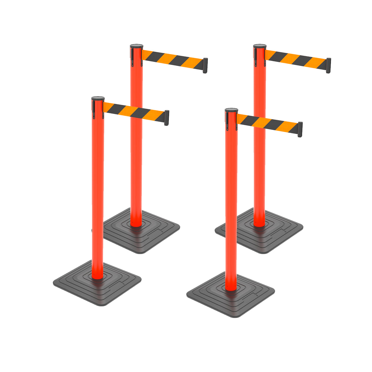 10ft Retractable Belt Stanchion Barrier - full setup