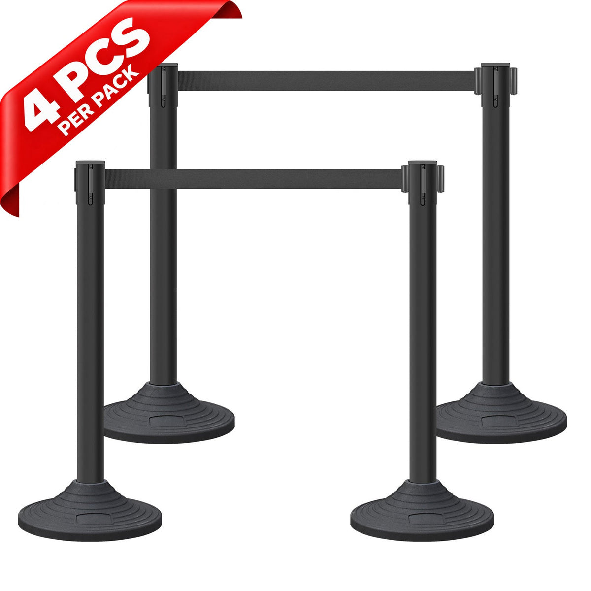 Plastic Retractable Stanchion with 10 ft Black Belt - 18