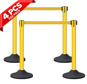 Plastic Retractable Stanchion with 10 ft Black Belt - 19