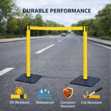 10ft Retractable Belt Stanchion Barrier - in use on site