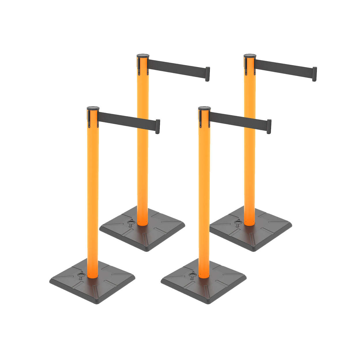 10ft Retractable Belt Stanchion Barrier - in use on site