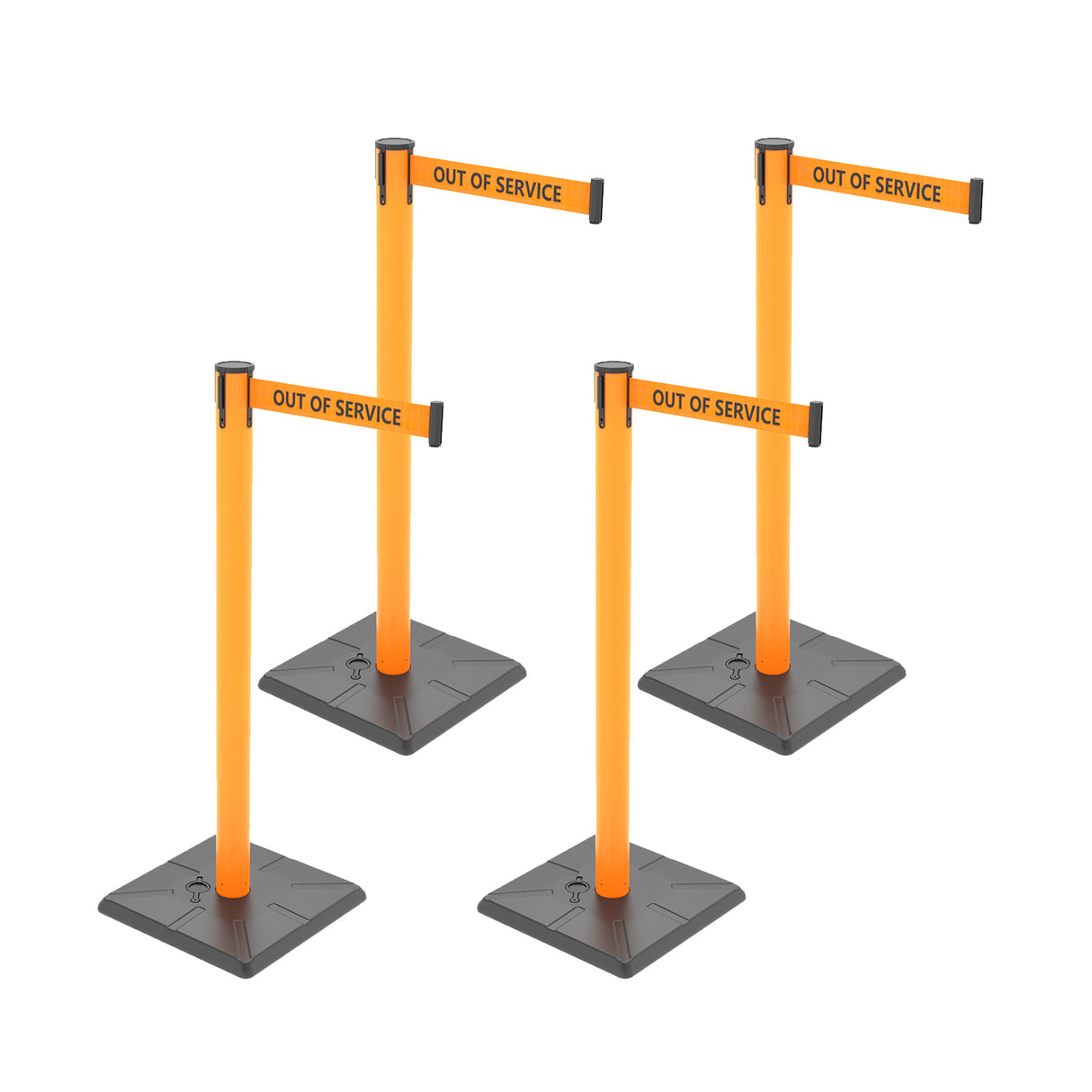 10ft Retractable Belt Stanchion Barrier - in use on site