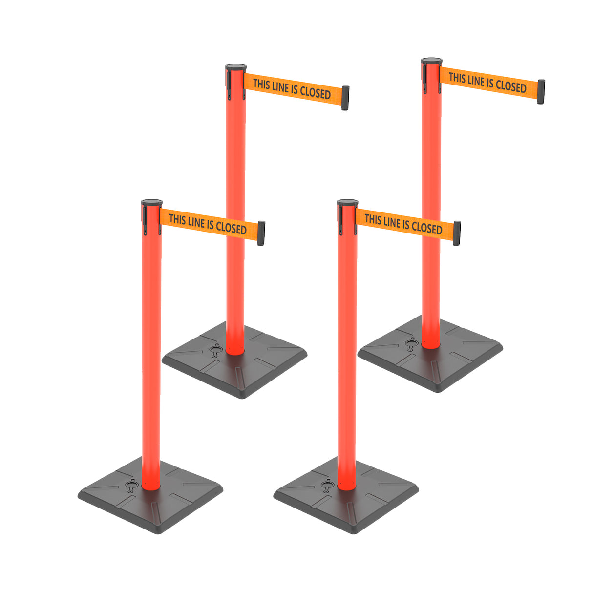 10ft Retractable Belt Stanchion Barrier - front view