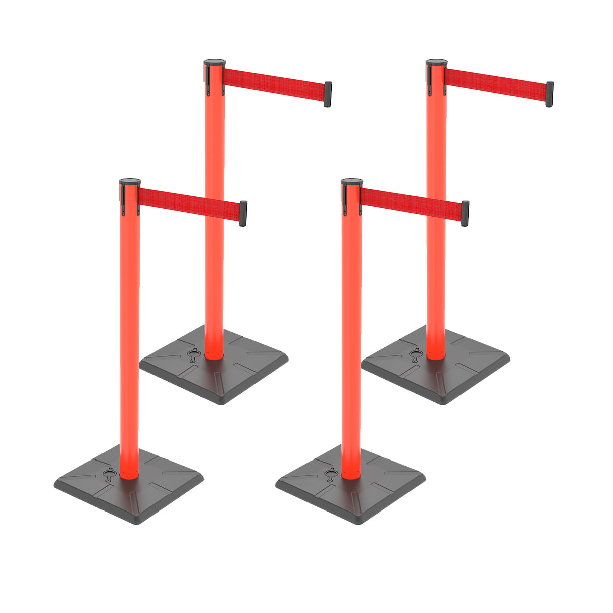 10ft Retractable Belt Stanchion Barrier - front view