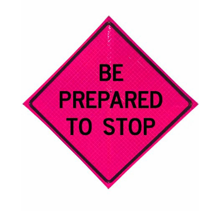48" Reflective Pink Vinyl Roll-Up Sign | Durable & Weather-Resistant | Ideal for Traffic Control, Roadwork, Construction Zones, and Safety Warnings | Portable & Easy to Store