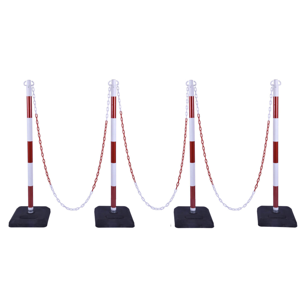 40" Delineator Post Cone with Rubber Base, 20ft Chains Traffic Barrier for Parking Lot,Road,Construction