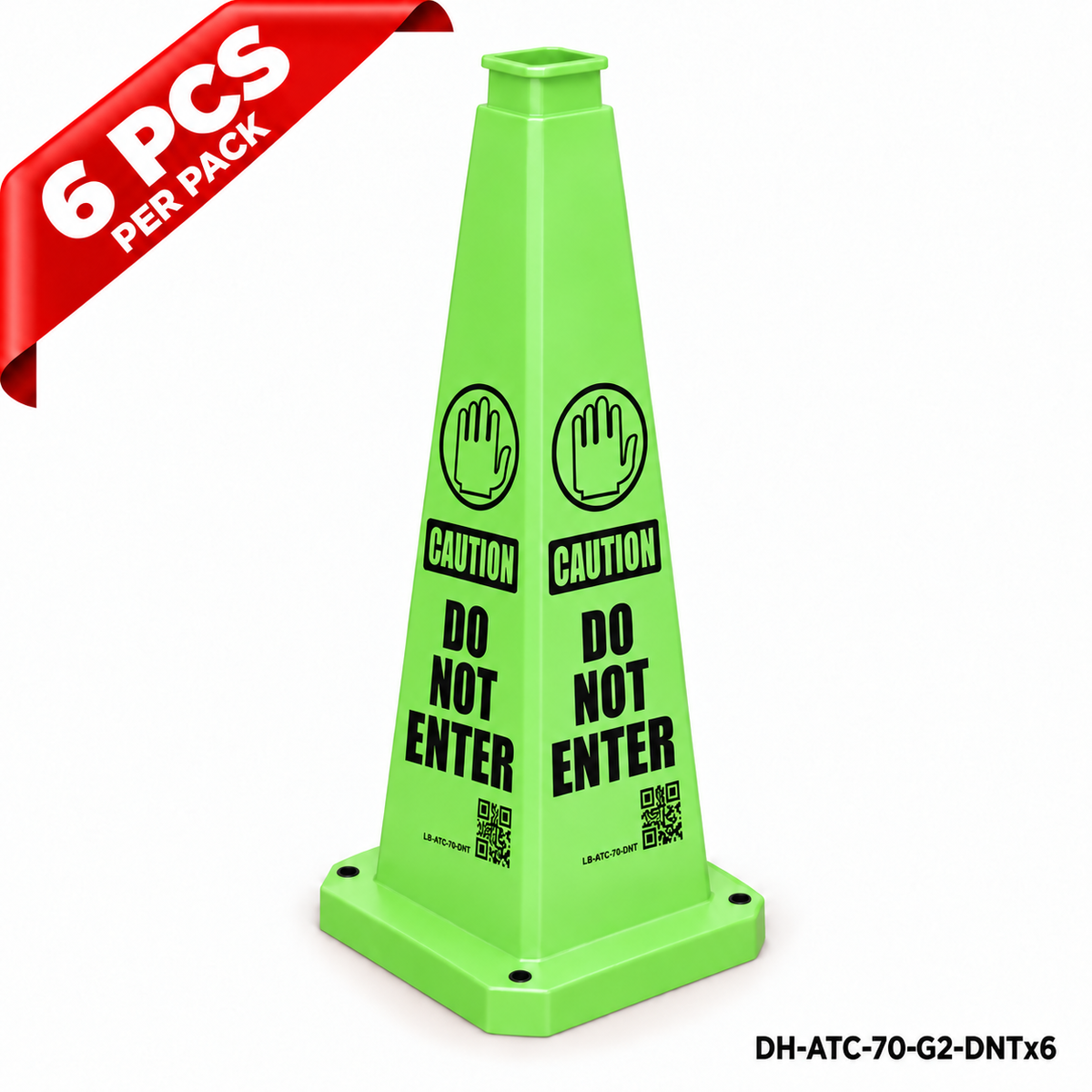 28Inch Green DO NOT ENTER Safety Caution Cone - 6PCS