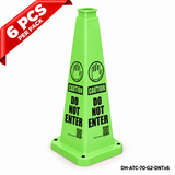 28Inch Green DO NOT ENTER Safety Caution Cone - 6PCS
