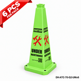 28Inch Green UNDER MAINTENANCE Safety Caution Cone - 6PCS