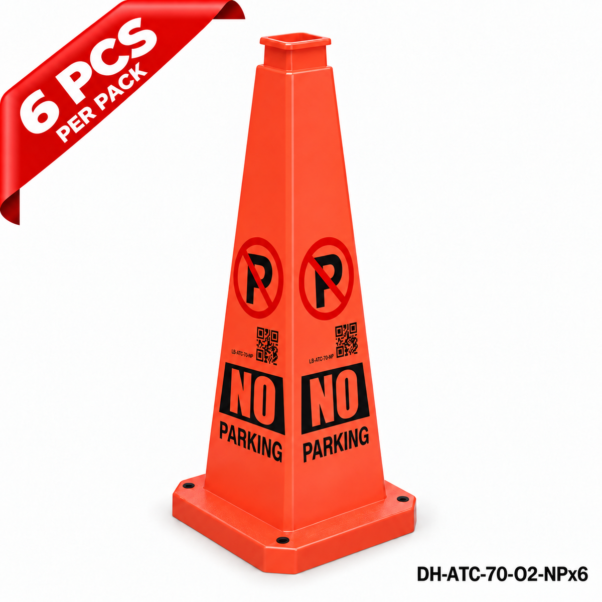 28Inch Orange NO PARKING Safety Caution Cone - 6PCS