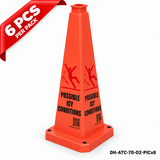 28Inch Orange POSSIBLE ICY CONDITIONS Safety Caution Cone - 6PCS