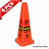 28Inch Orange RESERVED PARKING Safety Caution Cone - 6PCS