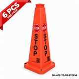 28Inch Orange STOP Safety Caution Cone - 6PCS