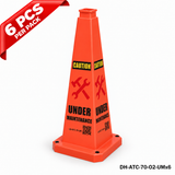 28Inch Orange UNDER MAINTENANCE Safety Caution Cone - 6PCS