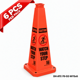 28Inch Orange WATCH YOUR STEP Safety Caution Cone - 6PCS