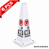 28Inch White NO PARKING Safety Caution Cone - 6PCS